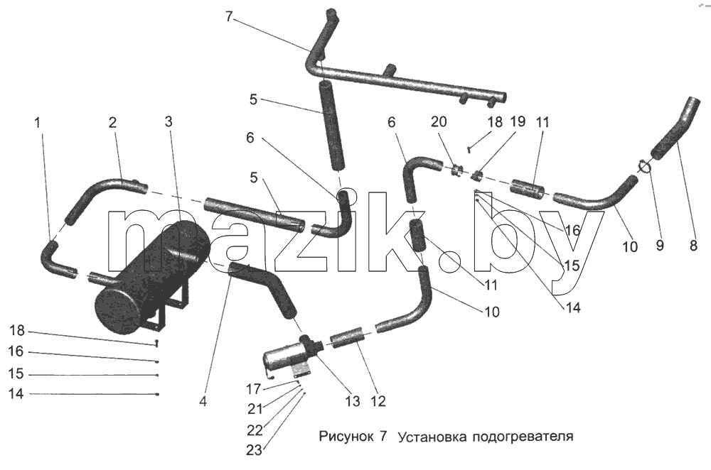 Установка подогревателя 103-1000022