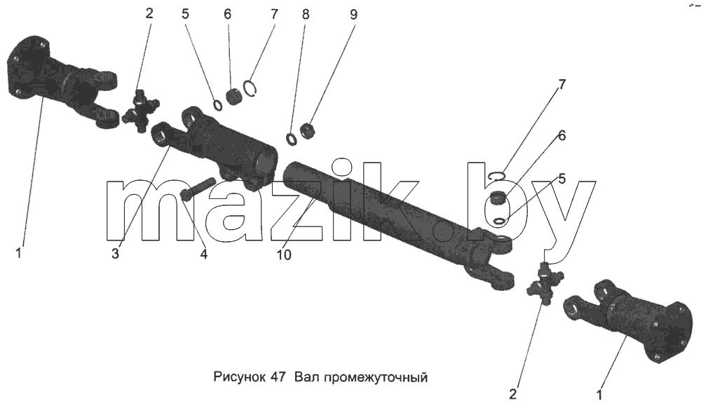 Вал промежуточный 104-1703016-31