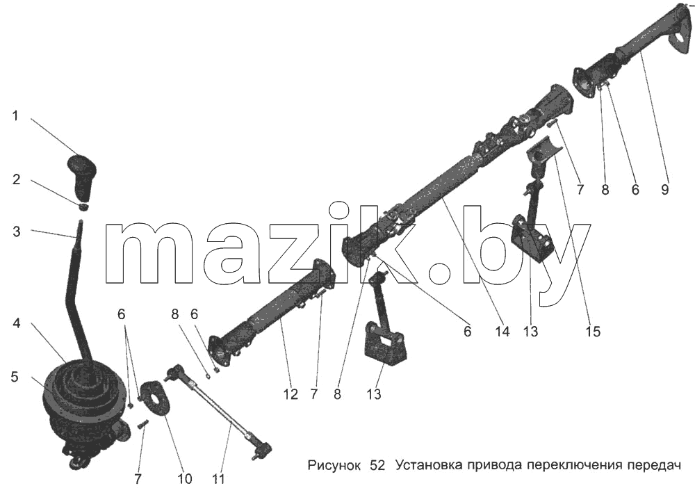 Установка привода переключения передач 105-1703002-90