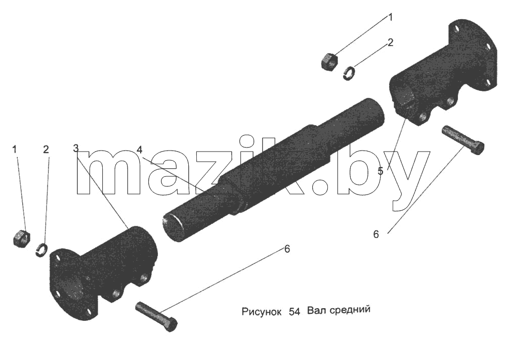 Вал средний 105-1703020-90