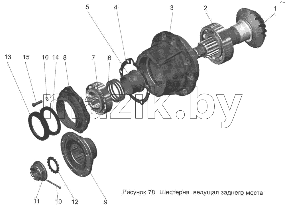 Шестерня ведущая заднего моста 104-2402021