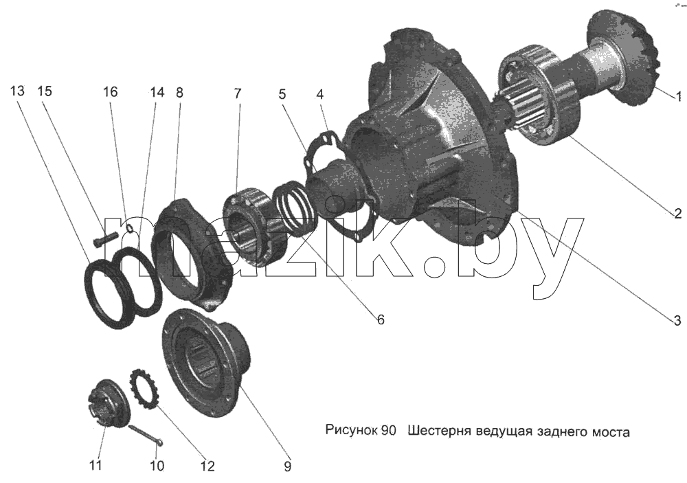Шестерня ведущая заднего моста 152-2402021