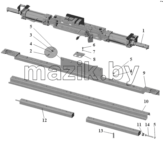 Механизм открывания дверей 101-6108010