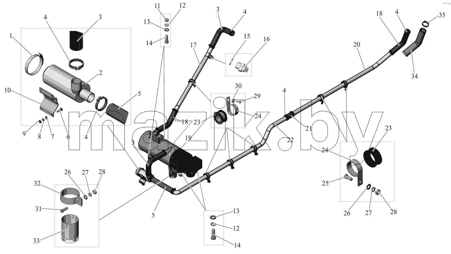 Установка подогревателя DBW 300.66