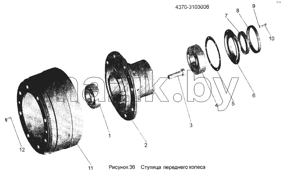 Ступица переднего колеса 4370-3103006