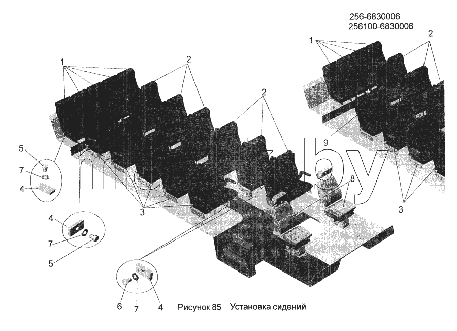 Установка сидений 256-6830006