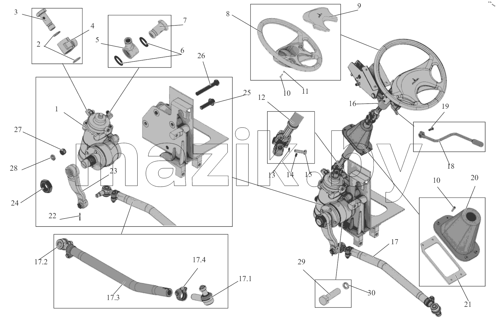  Установка рулевого управления;Steering installation