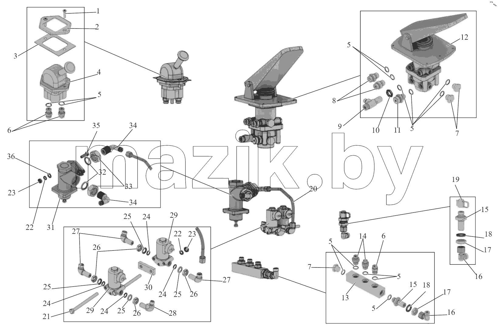  Аппараты управления тормозами;Control equipments brakes