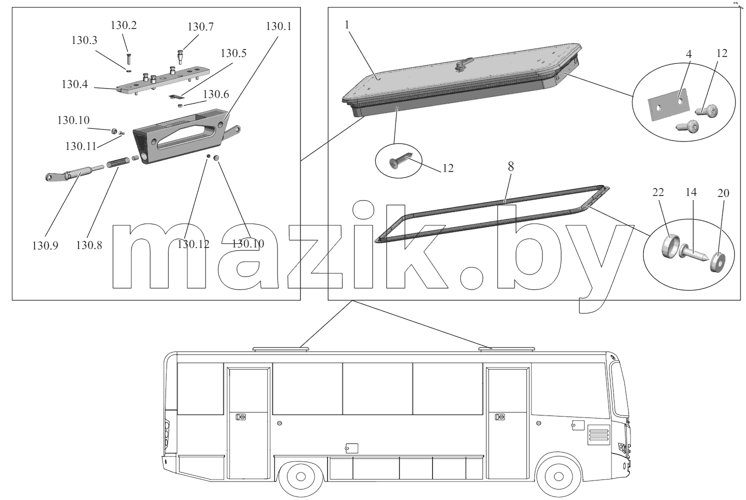  Установка люков крыши 257S30-5713003