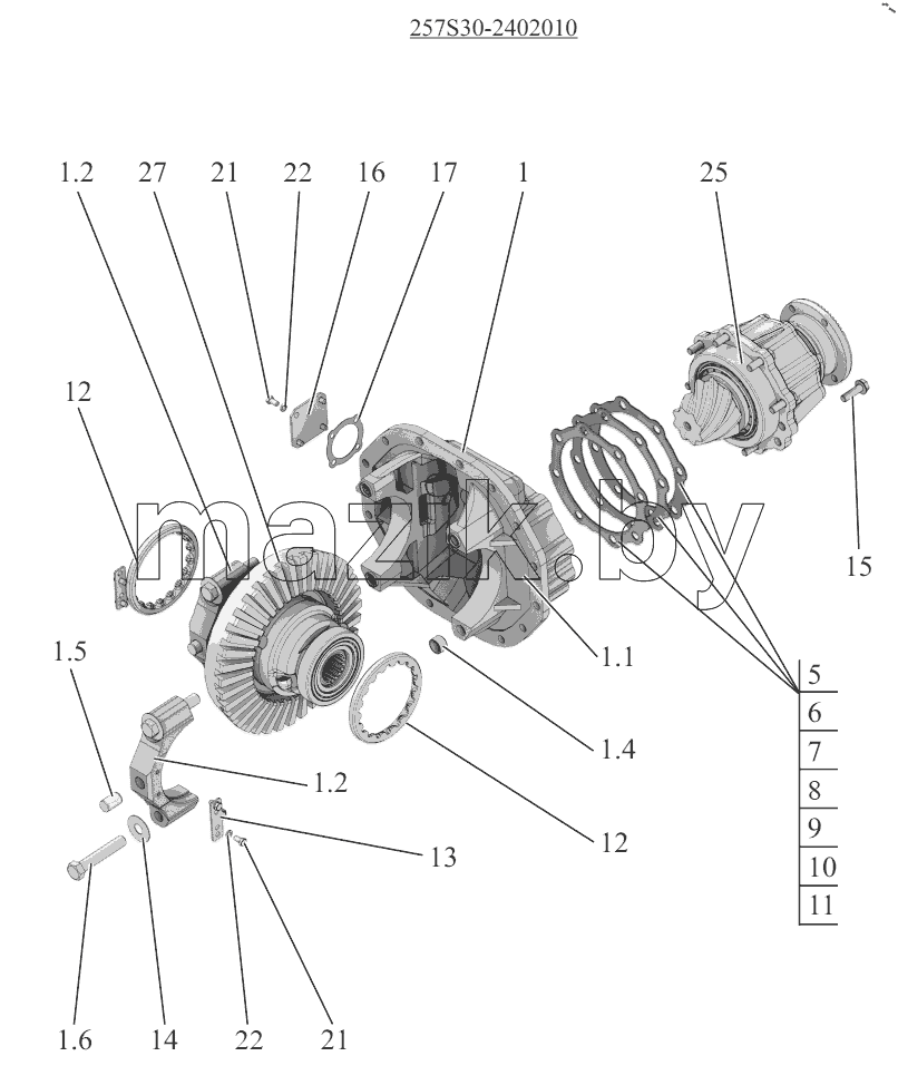  Редуктор заднего моста 257S30-2402010