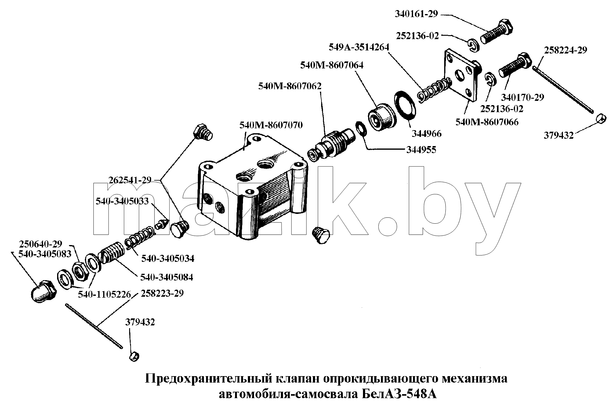 Предохранительный клапан опрокидывающего механизма