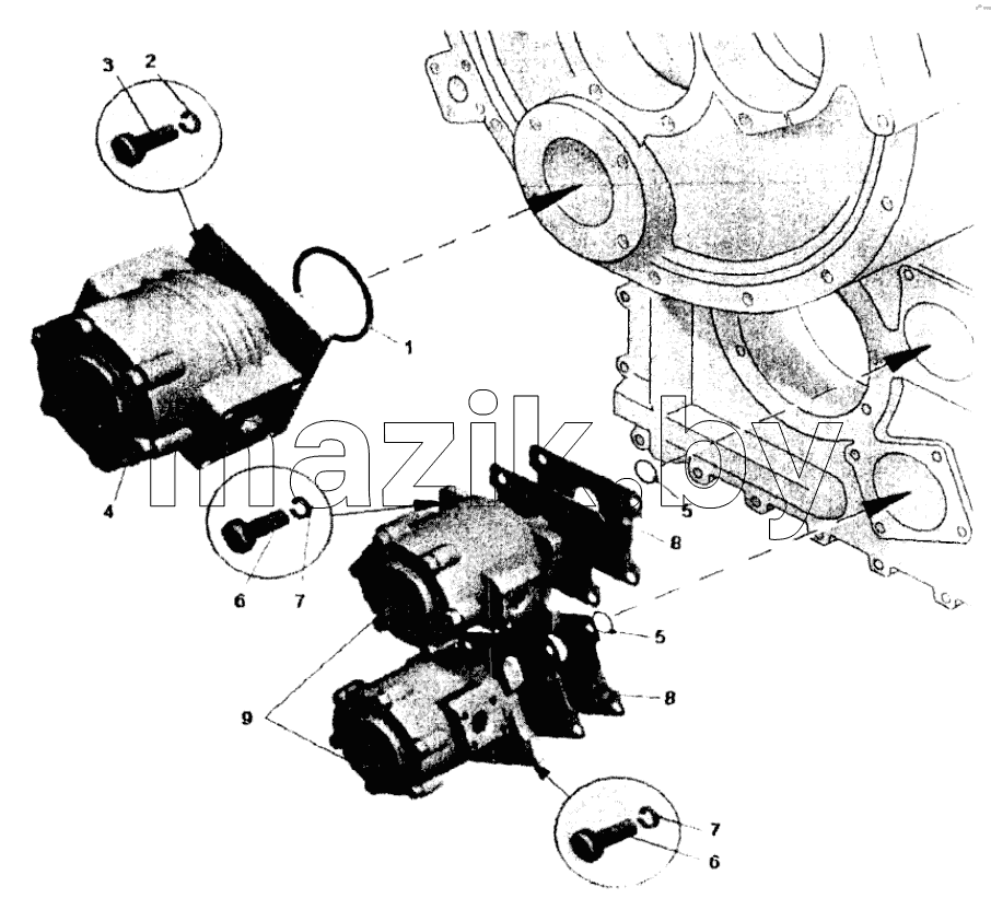  Установка насосов;Mounting of pumps