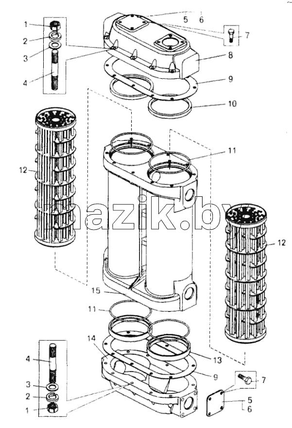  Теплообменник водомасляный;Water-to-oil heat exchanger