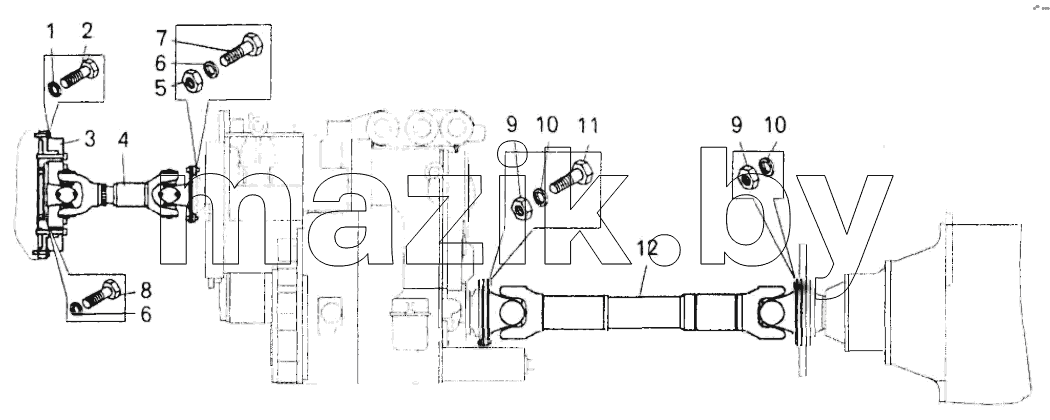  Установка карданных валов;Mounting of propeller shafts