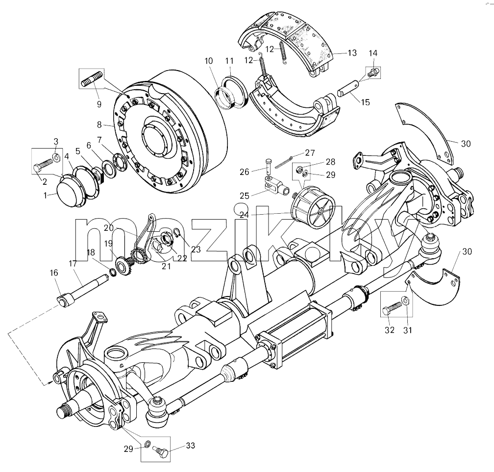  Передняя ось;Front axle