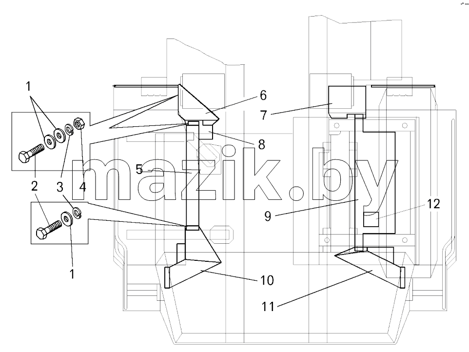  Установка брызговиков;Mounting of mud flaps