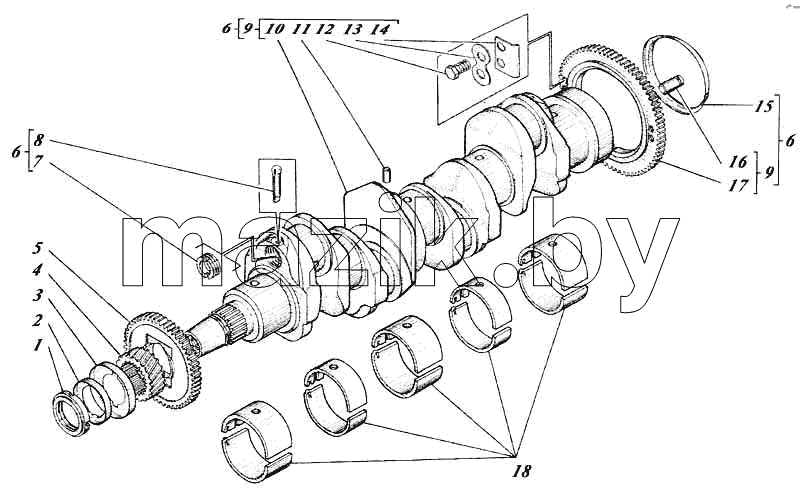 Вал коленчатый 444-04с1-50
