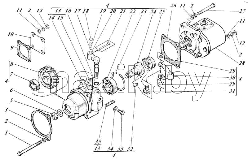 Насосы шестеренные с приводами 440-24-26с1