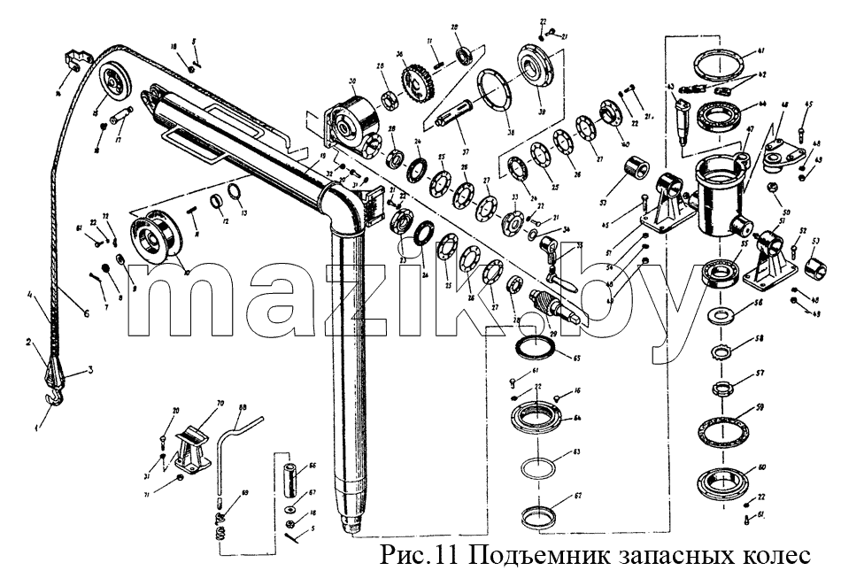 Подъемник запасных колес