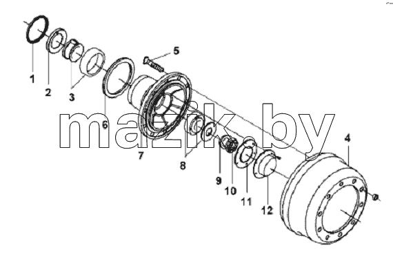 Front Wheel Hub & Brake Drum Subassembly