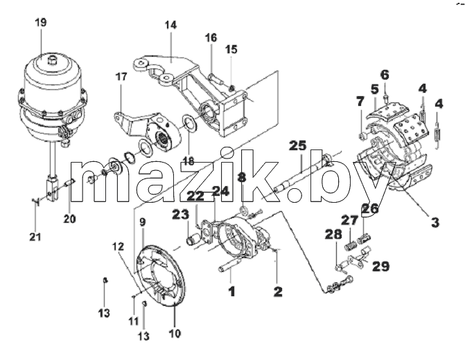 Middle Left Brake Subassembly