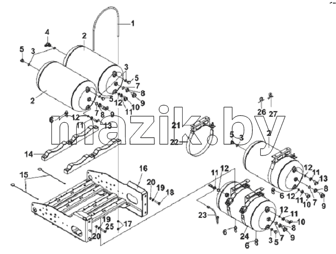 Front/Rear Air Reservoir Subassembly