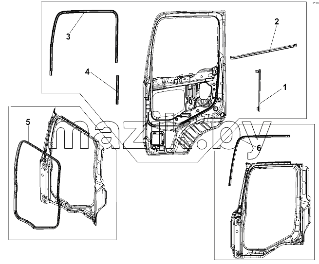 LH Door Weatherstrip Group