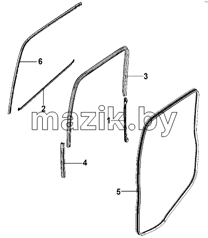 RH Door Weatherstrip Group