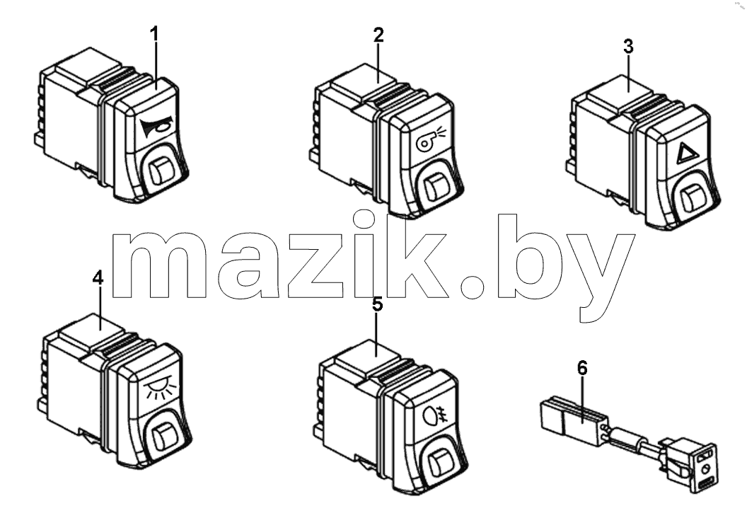 Switch group, knob