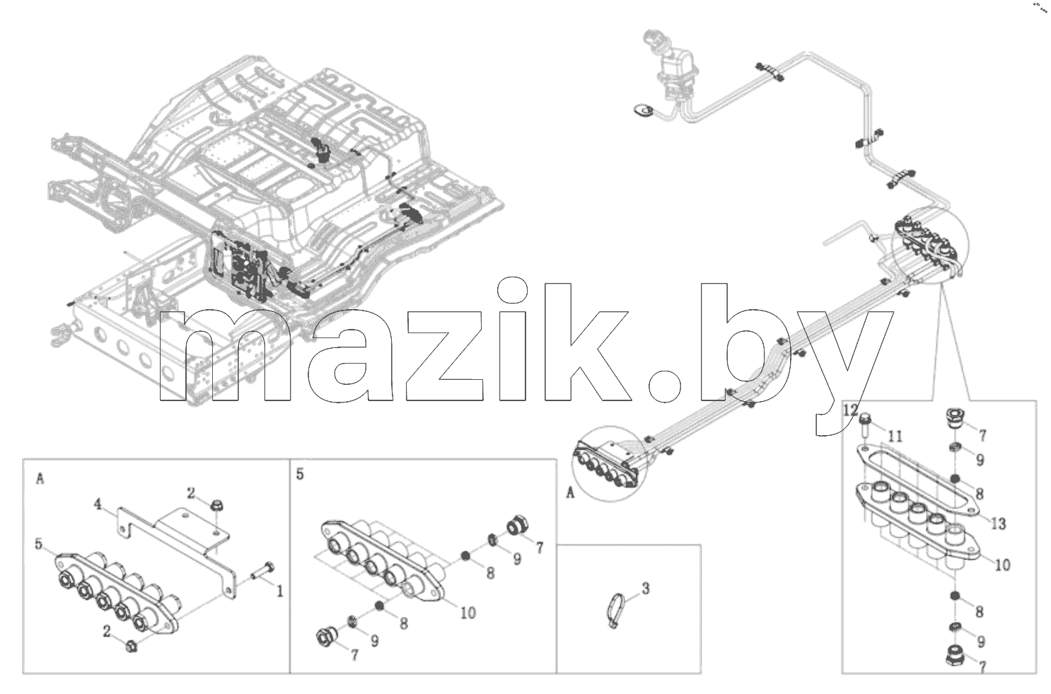  Cab Air Brake Pipeline Assembly