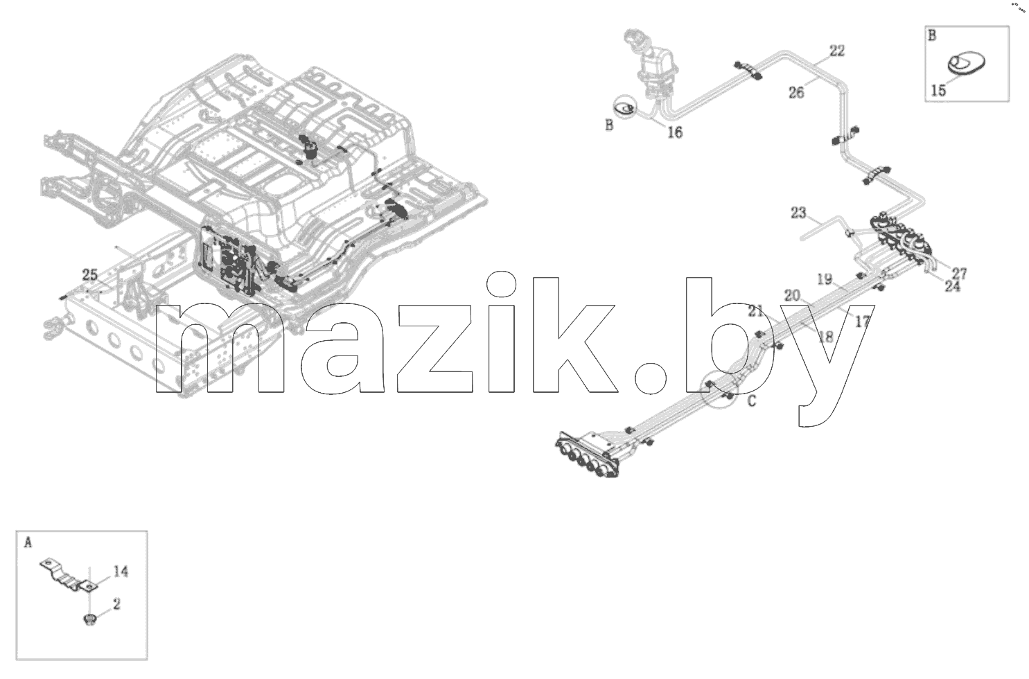  Cab Air Brake Pipeline Assembly