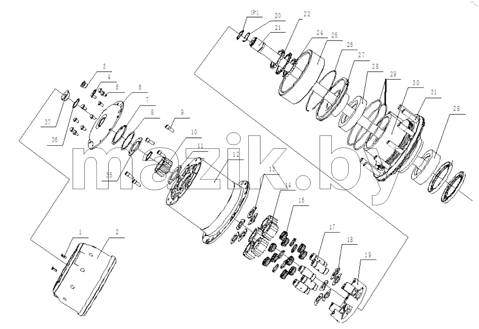  Wheel Reducer Components Assembly