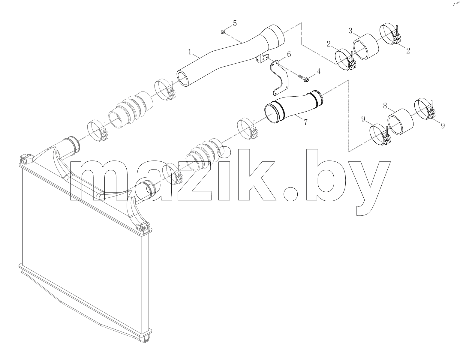  Intercooler Pipeline and Bracket Attached Engine Module