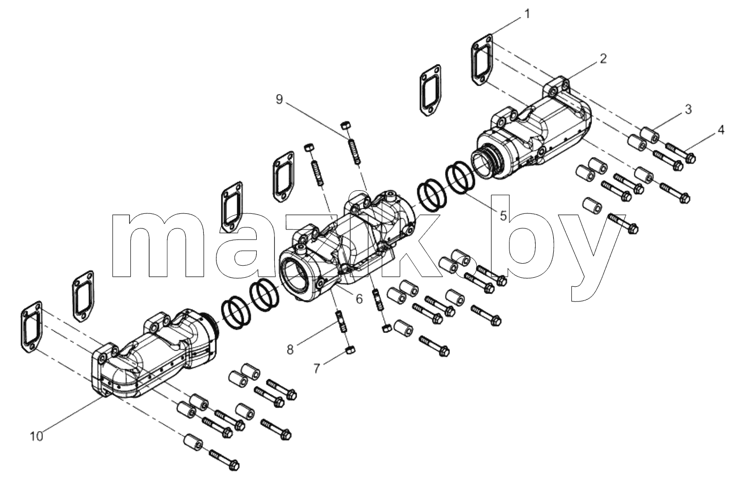  1000410-DZ718 Engine Assembly-Exhaust Manifold Group