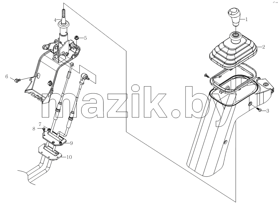 1S10691730103, 1S10591730108 Механизм управления переключения передач