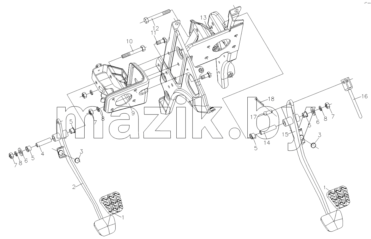 Педали тормоза и сцепления
