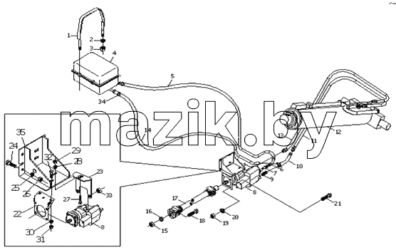 Lifting mechanism hydraulic system