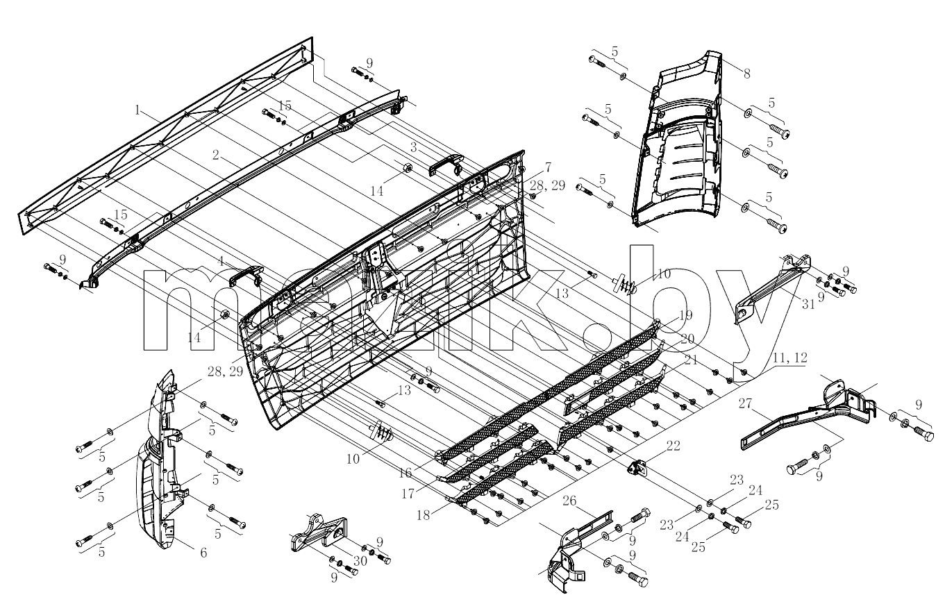  1SB2495310501 Front wall accessories-1