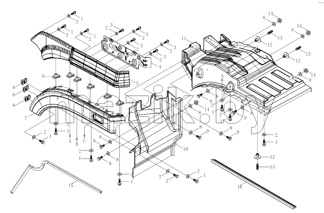  1SB2498430405 Mudguard-body part