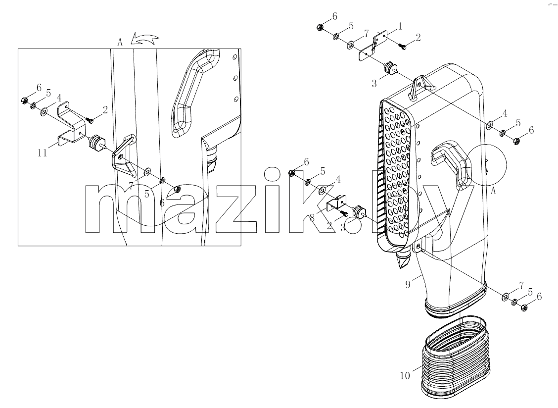  1S41891191201 High-mounted intake pipe device