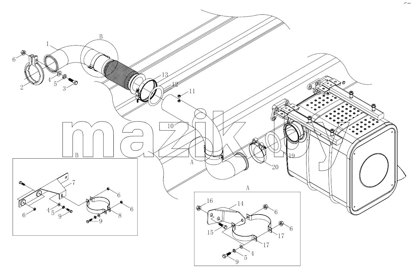  1S41891200601 Exhaust system-1