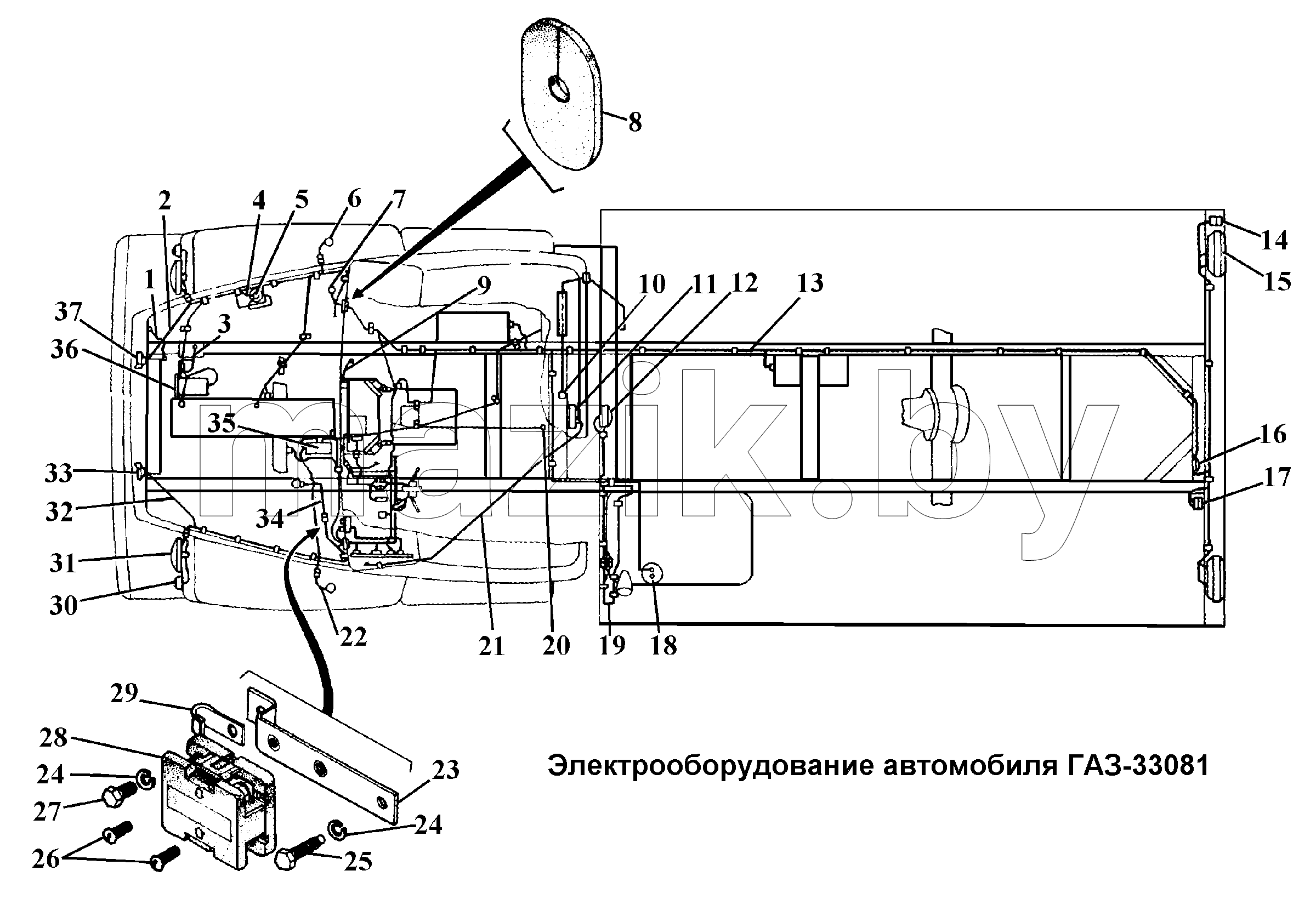 Электроообрудование автомобиля ГАЗ-33081