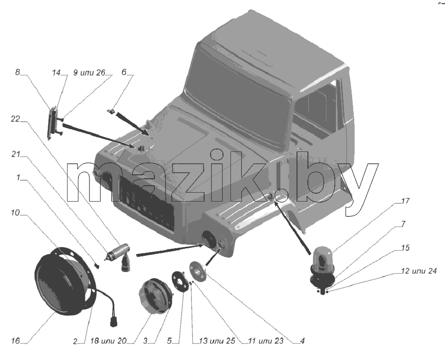 33097-3711003. Установка осветительной и светосигнальной аппаратуры