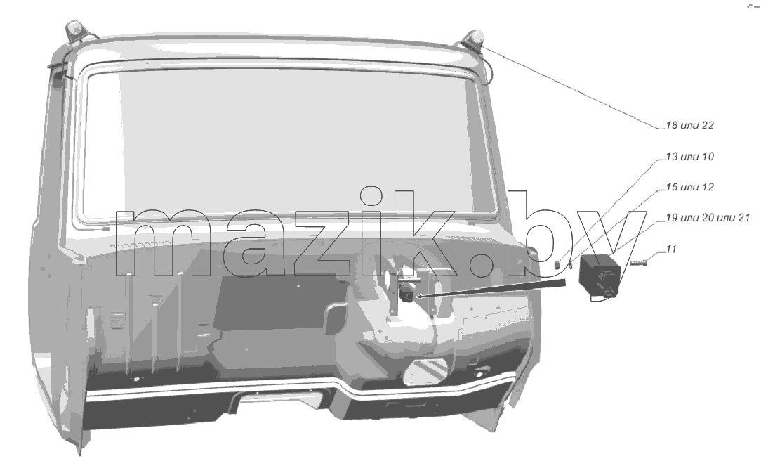 3309-3712002-10. Установка передних габаритных фонарей