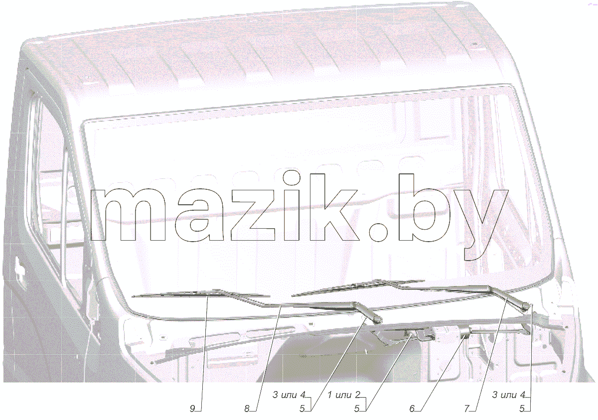  A21R23-5205002 Установка стеклоочистителя