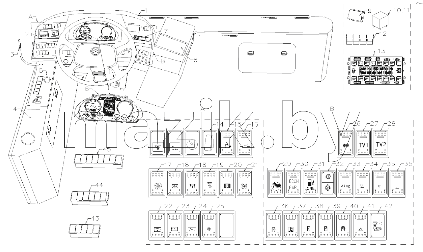 ELECTRICAL APPARATUS, FRONT INSTRUMENTS PANEL