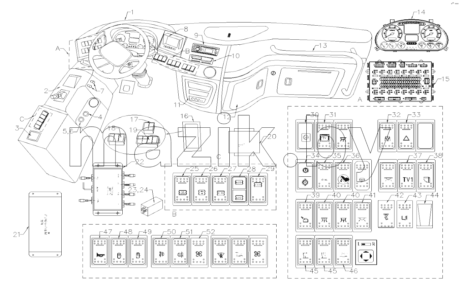 ELECTRICAL APPARATUS, FRONT INSTRUMENTS PANEL