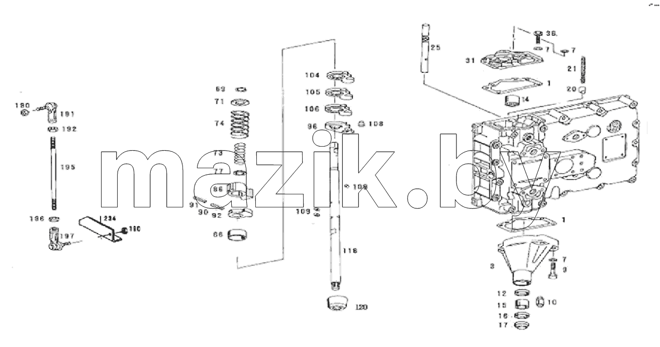 GEARSHAFT COVER AND ROTRY SELECTOR MECHANISM