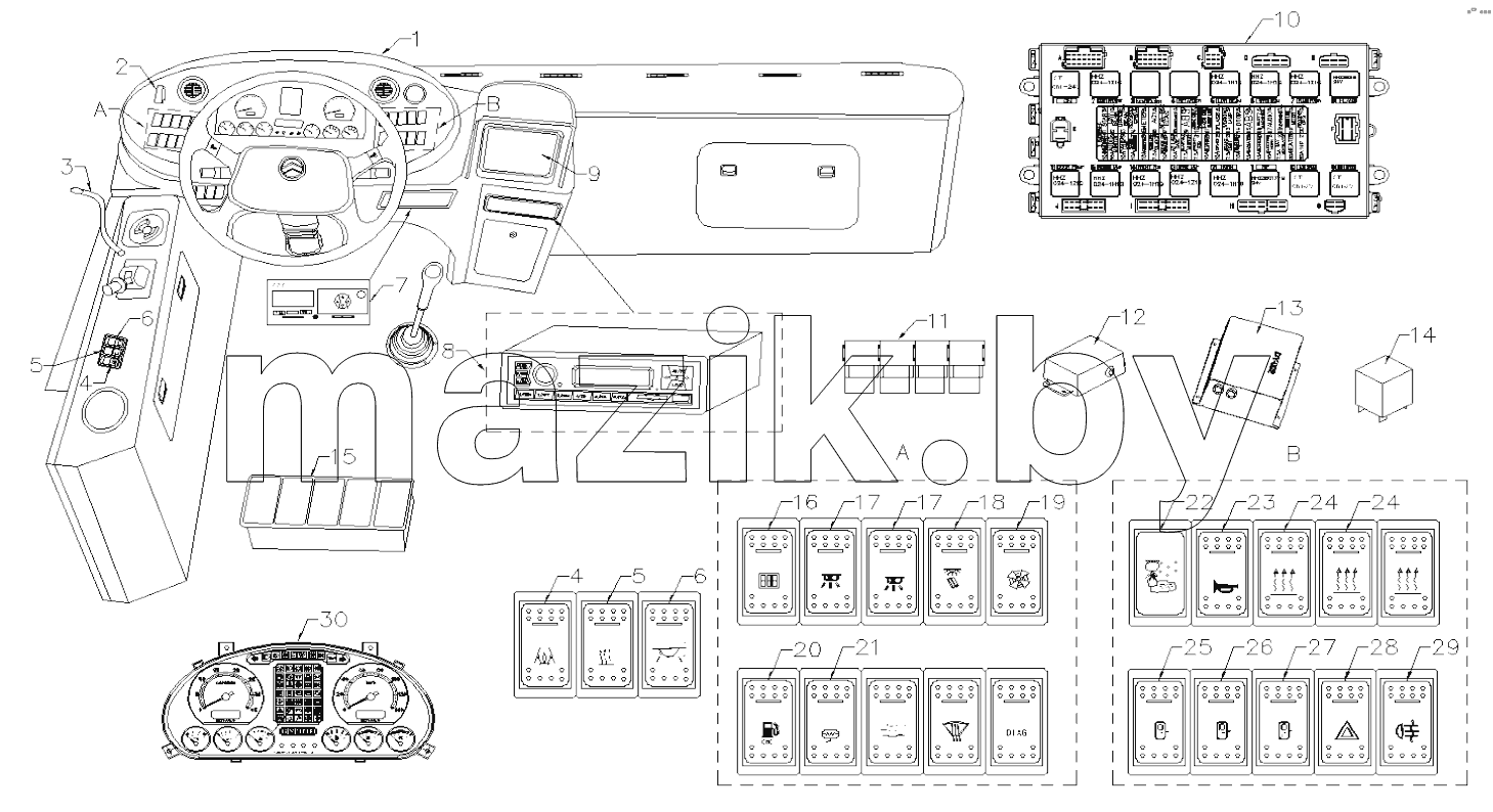 ELECTRICAL APPARATUS, FRONT INSTRUMENTS PANEL