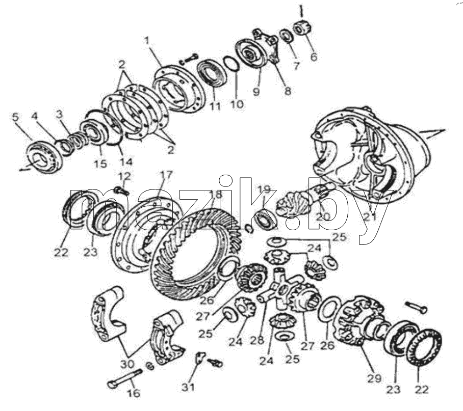  FINAL DRIVE AND BEVEL GEAR DIFFERENTIAL ASSY